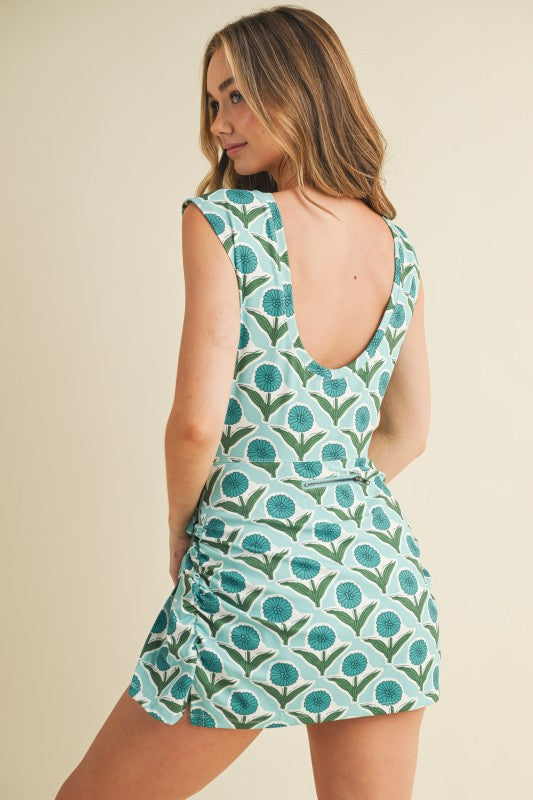 Retro Bloom Wrap Romper