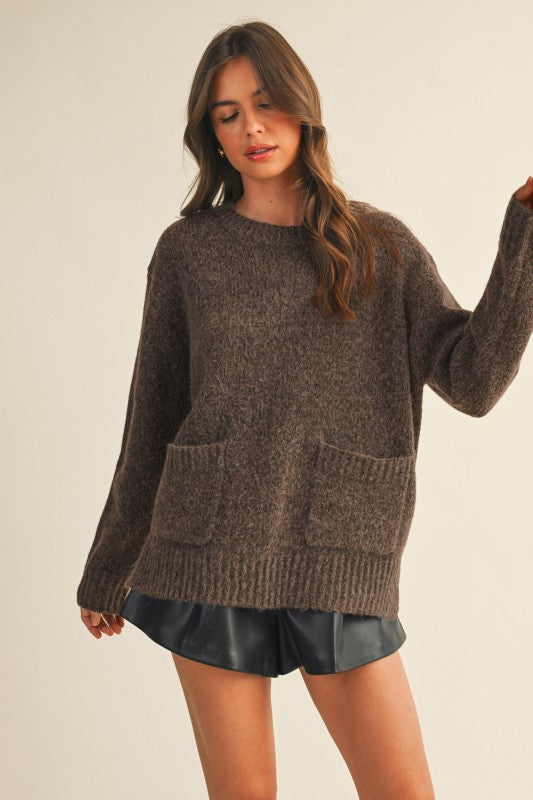 Snuggle Up Sweater (Dark Brown)