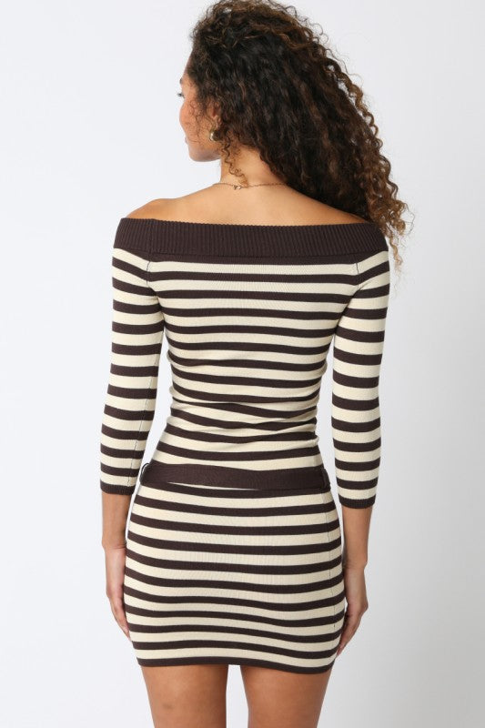 Striped Knit Bodycon Dress