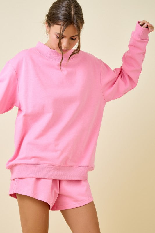 Cotton Candy Pink Mockneck Set