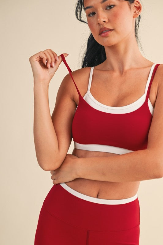 Red Layered SPORTS BRA