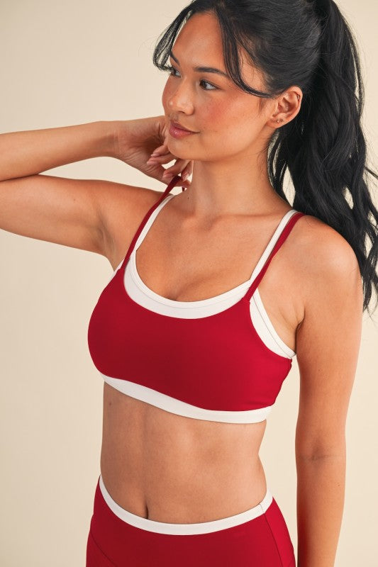 Red Layered SPORTS BRA