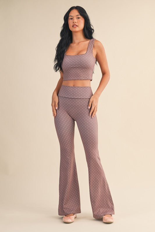 Cocoa Polka Dot Athletic Set