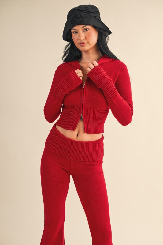 Cherry Knit Foldover Set
