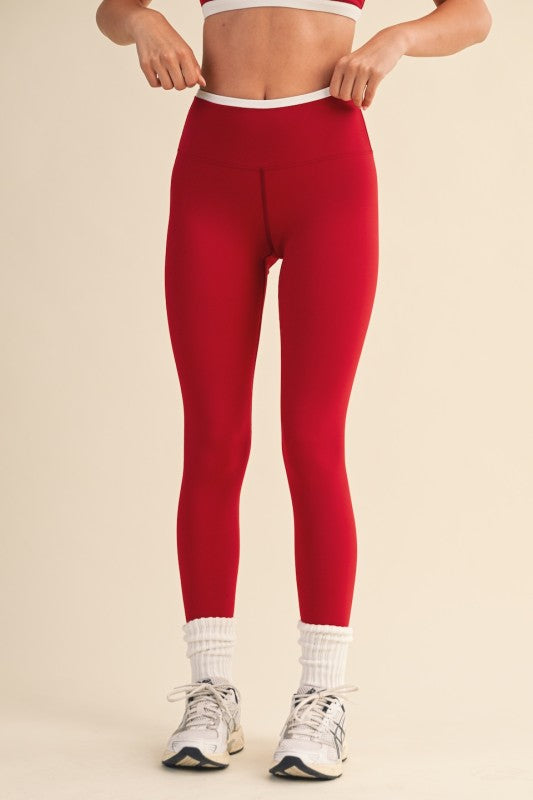 Red Layered LEGGINGS