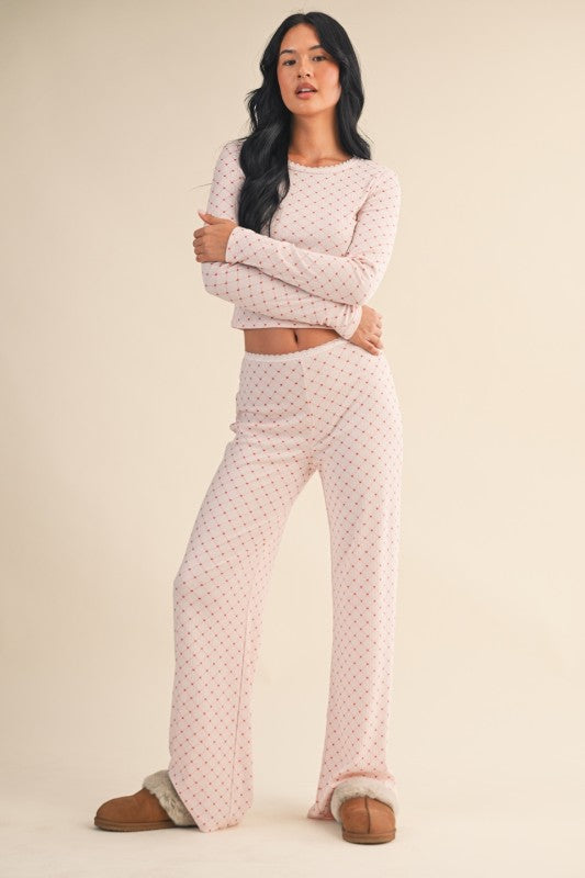 Pink Hearts Pj Set