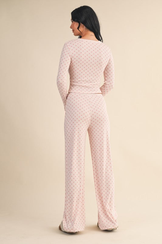 Pink Hearts Pj Set