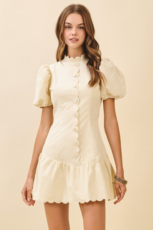The Sweet Scalloped Mini Dress