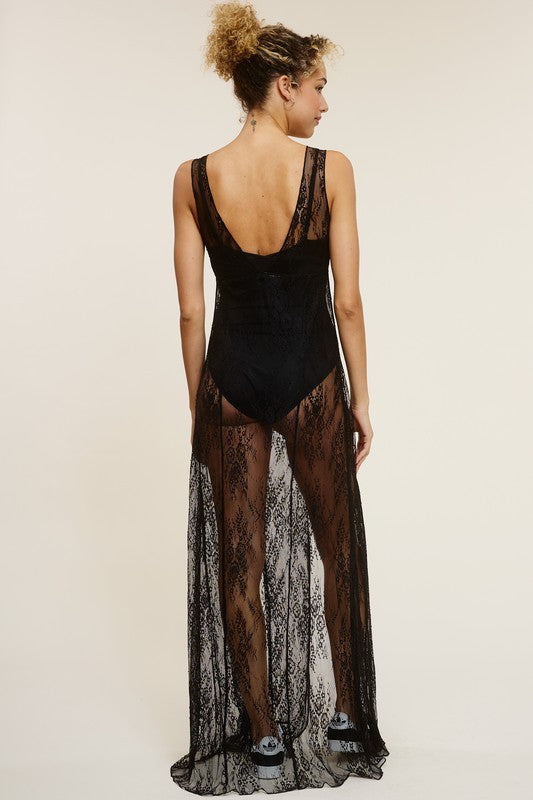 Sheer Black Lace Top (Restock)