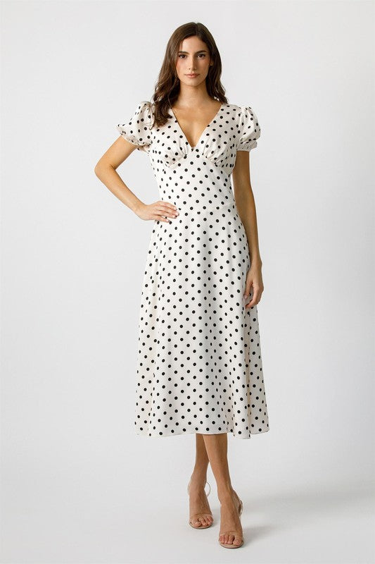 Emelie Polka-Dot Midi Dress
