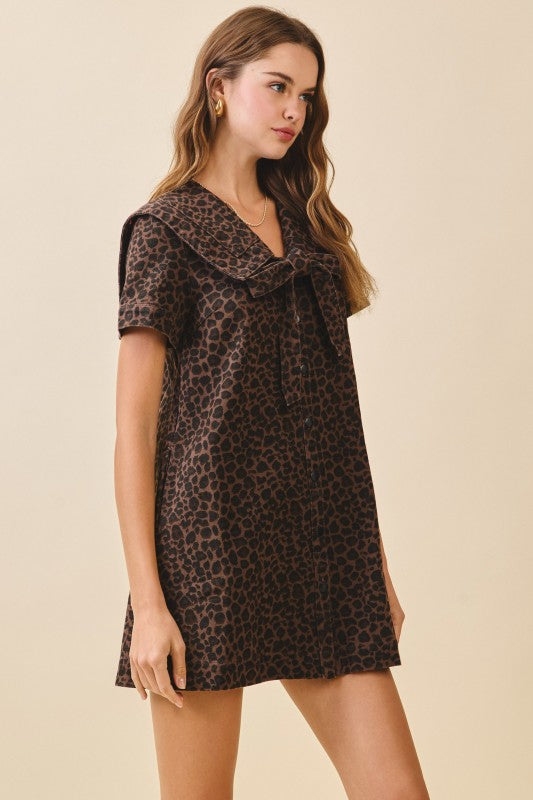 Cheetah Bow Mini Dress