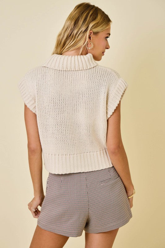 The Bennett Sweater Vest (Cream)