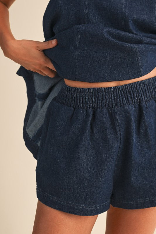 Dark Denim Shorts Set (Restock)