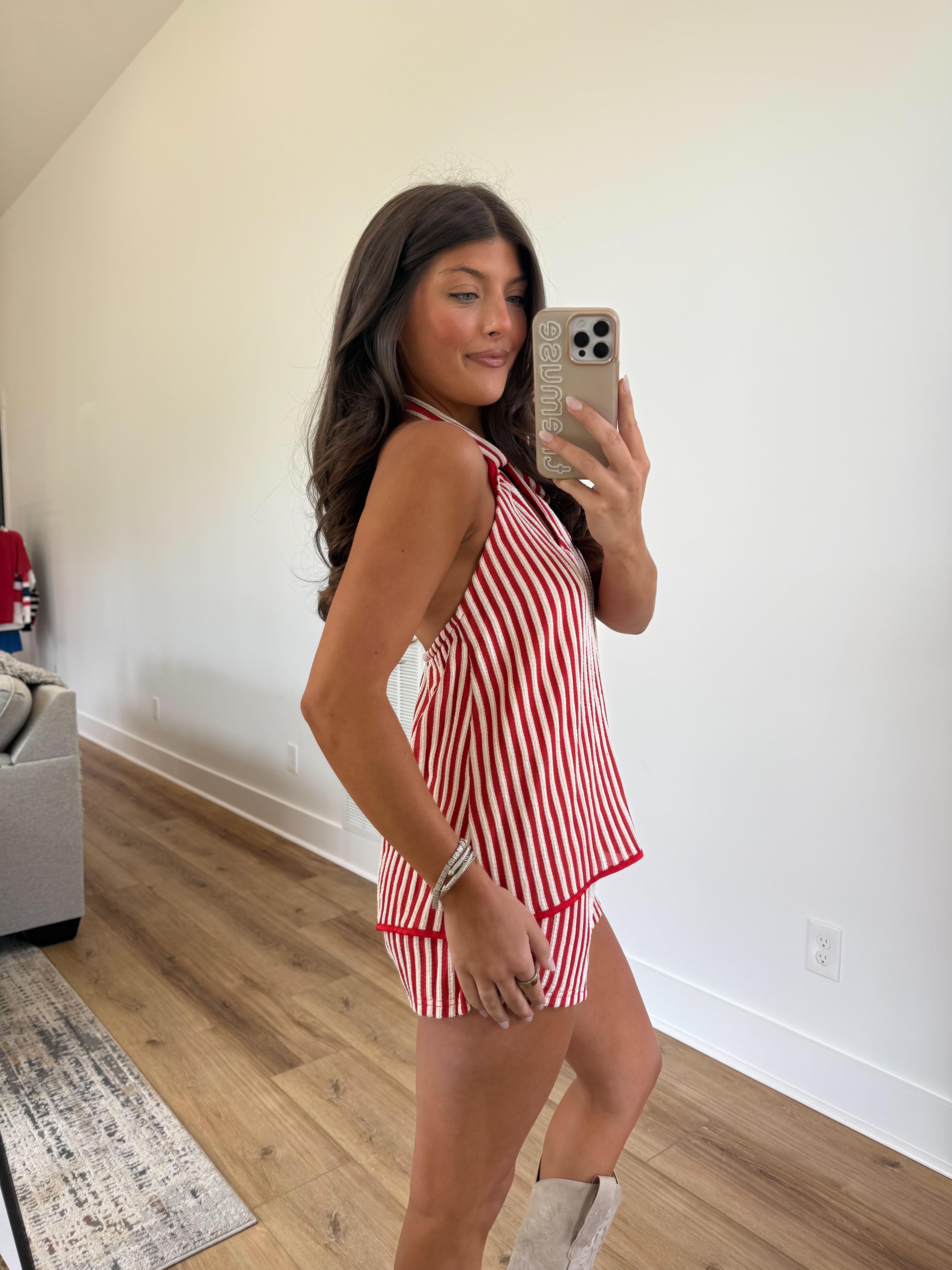 Cola Stripe Romper (PRE-ORDER (June 22nd)/ Restock)