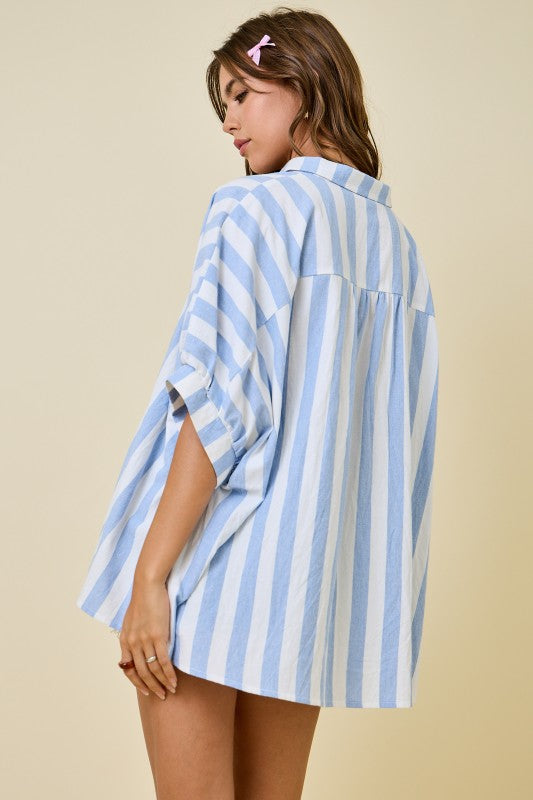 The Effortless Stripe Shirt (Blue)
