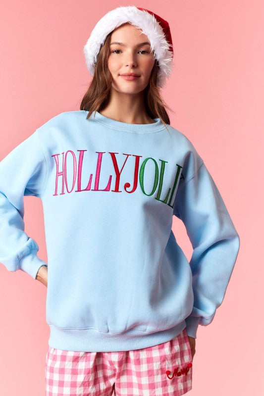 Holly Jolly Crewneck (Blue)