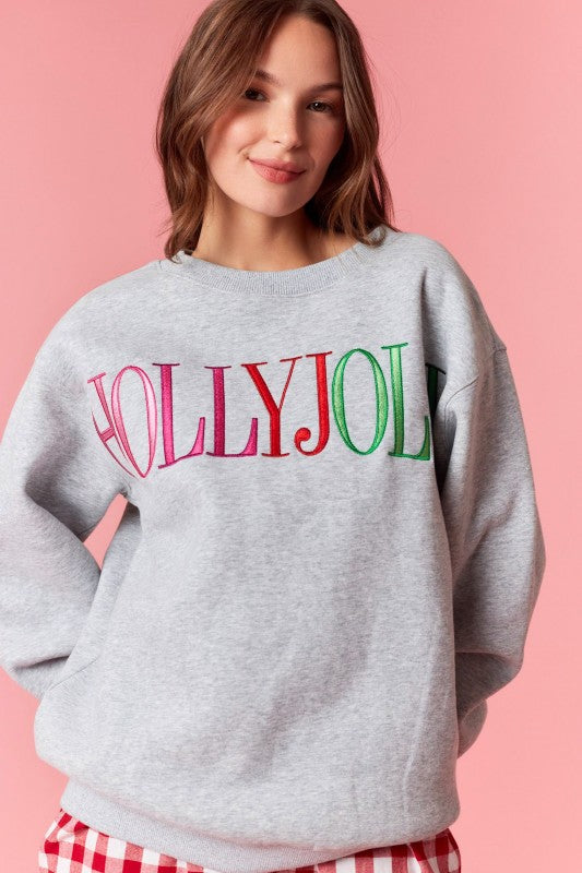 Holly Jolly Crewneck (Grey)