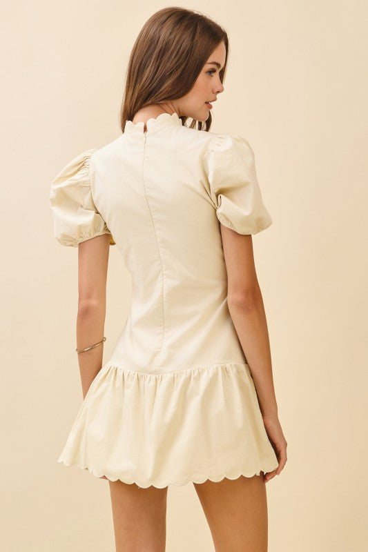 The Sweet Scalloped Mini Dress