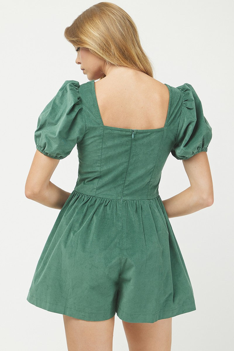 Evergreen Corduroy Romper