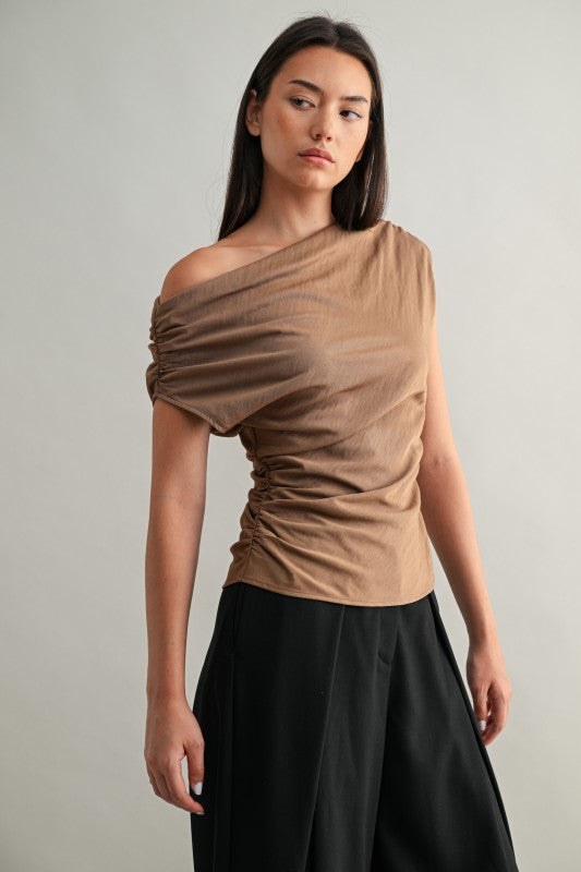 The Mocha Off-Shoulder Top