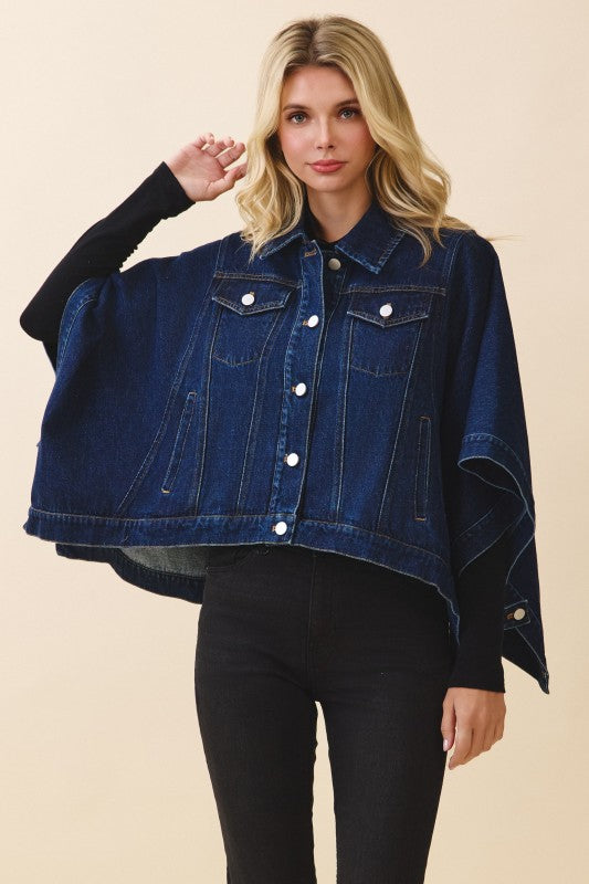 The Sloane Denim Cape