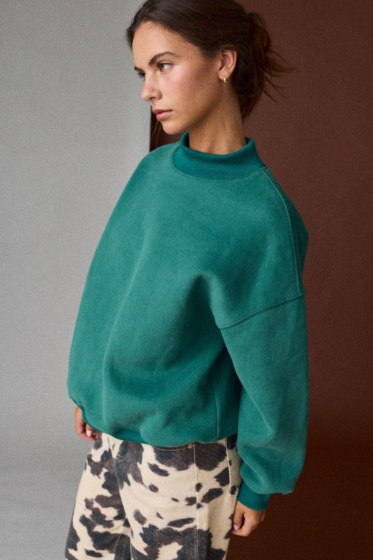 Seafoam Mockneck Pullover