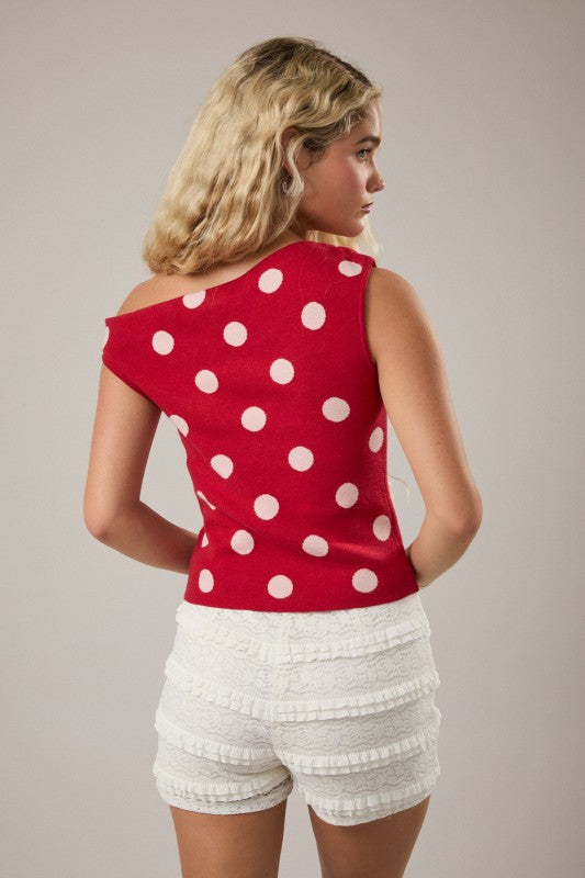 The Wren Top (Red/White)