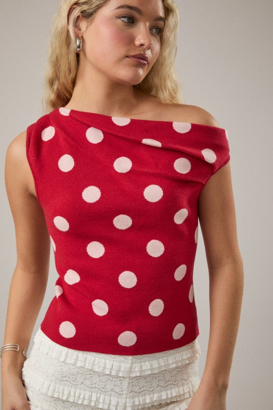The Wren Top (Red/White)