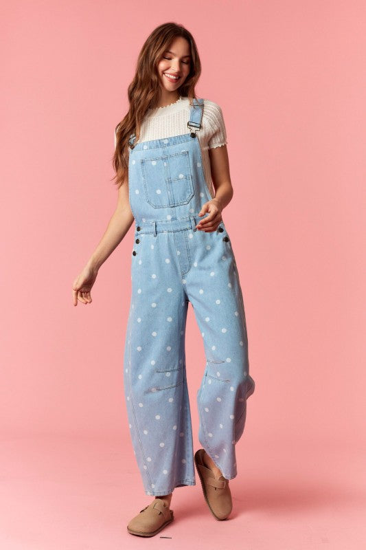 The Bluebell Dot Overalls (Restock)