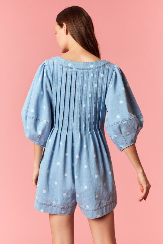 The Bluebell Dot Romper