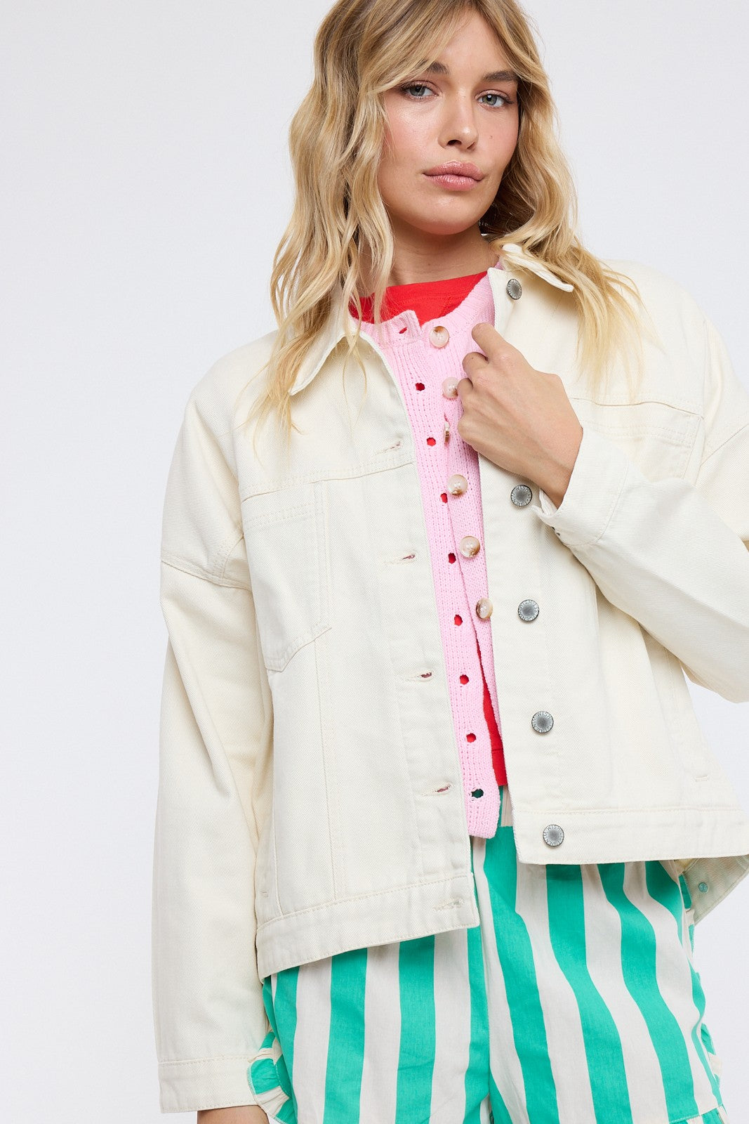 Ecru Essential Denim Jacket