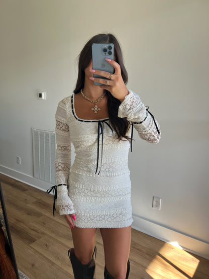 Lasso Lace Mini Dress (PRE-ORDER/Restock)