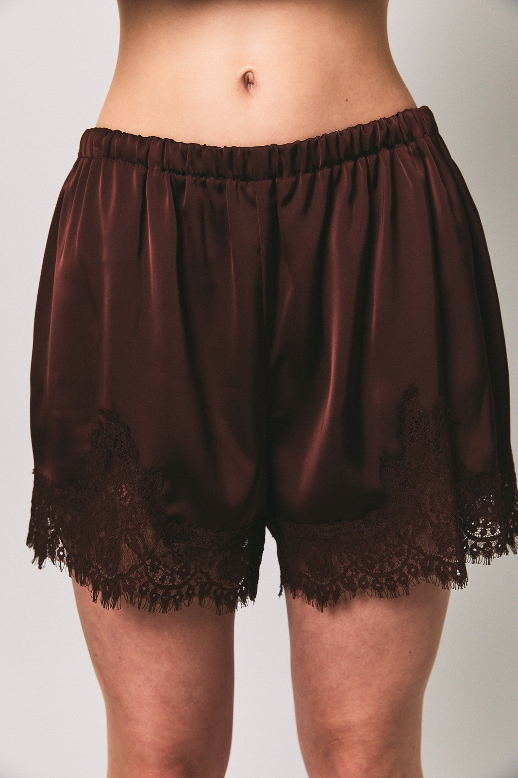 Espresso Lace Trim Shorts
