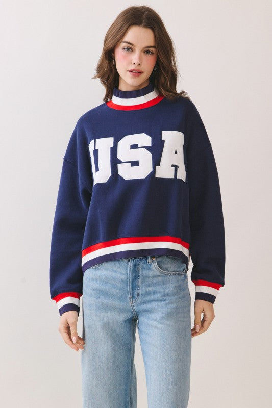 USA Varsity Sweatshirt (Navy)