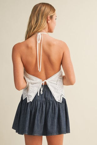 Eyelet Halter Top
