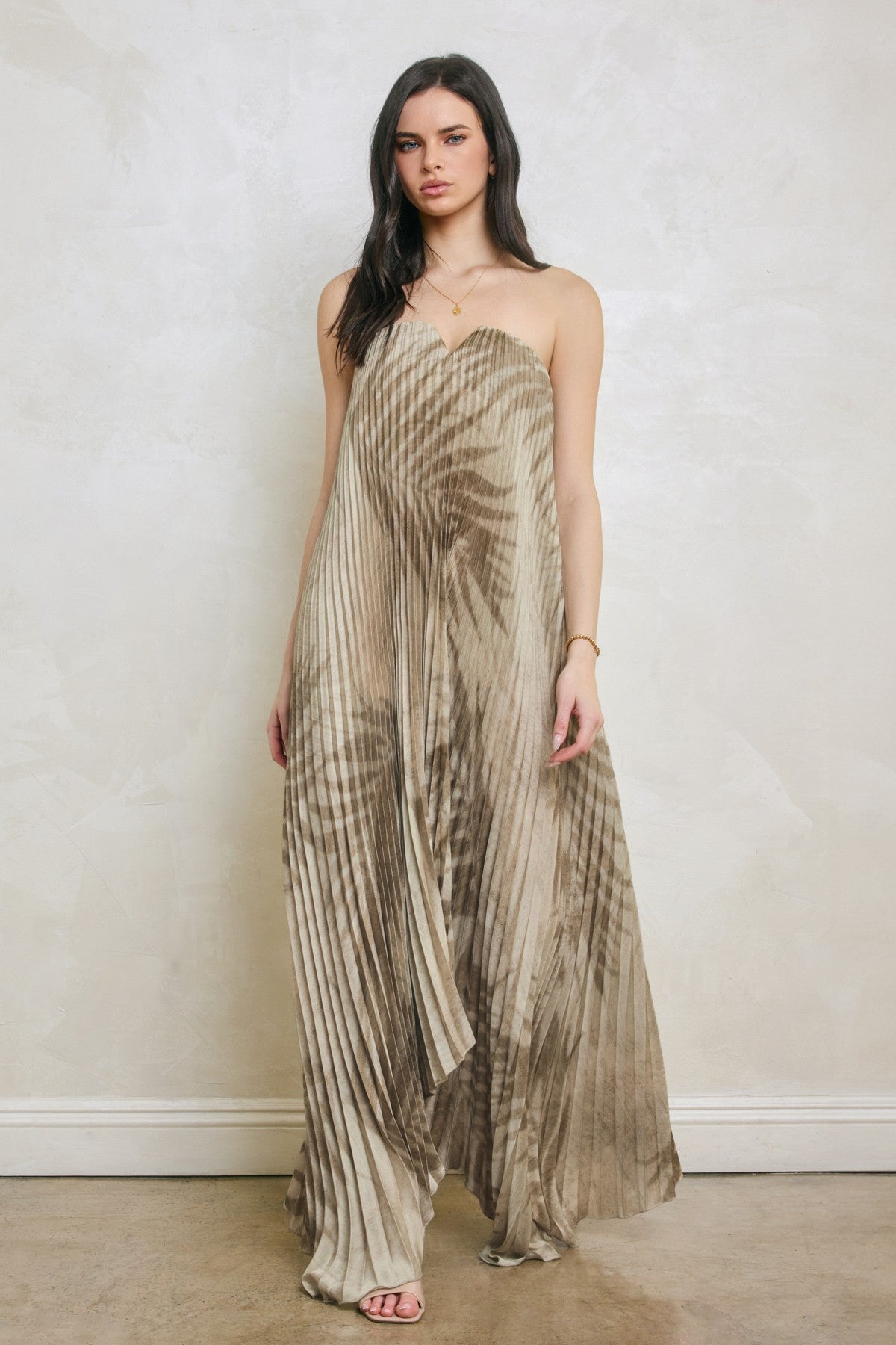 Palm Pleated Maxi