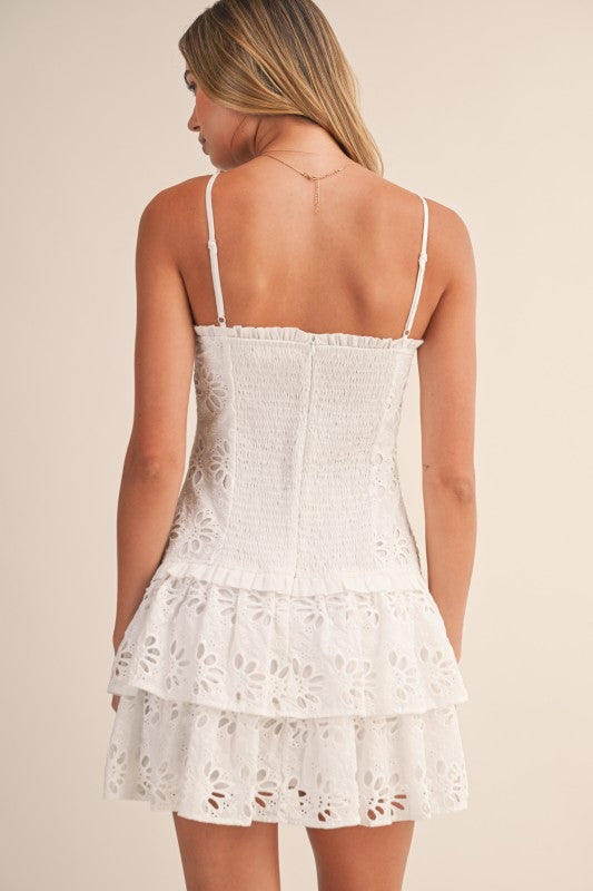 Eyelet Drop Waist Mini Dress (Restock)