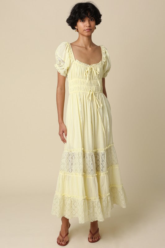 Delicate Lace Tier Maxi