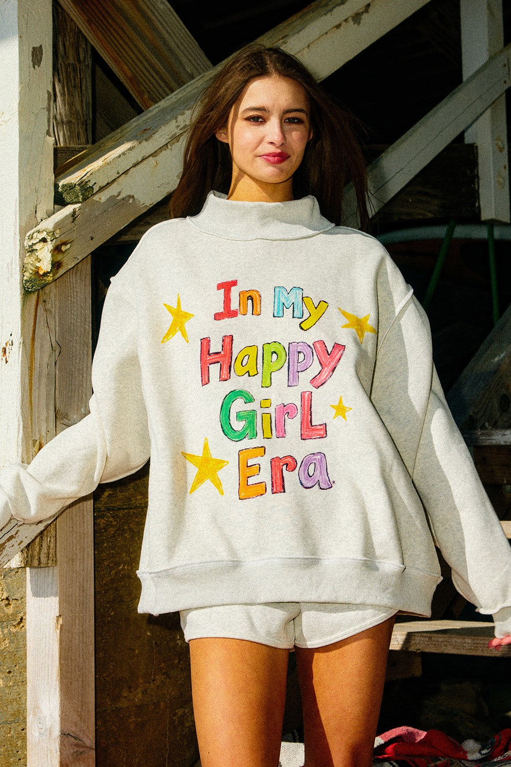 Happy Girl Reversible Mockneck