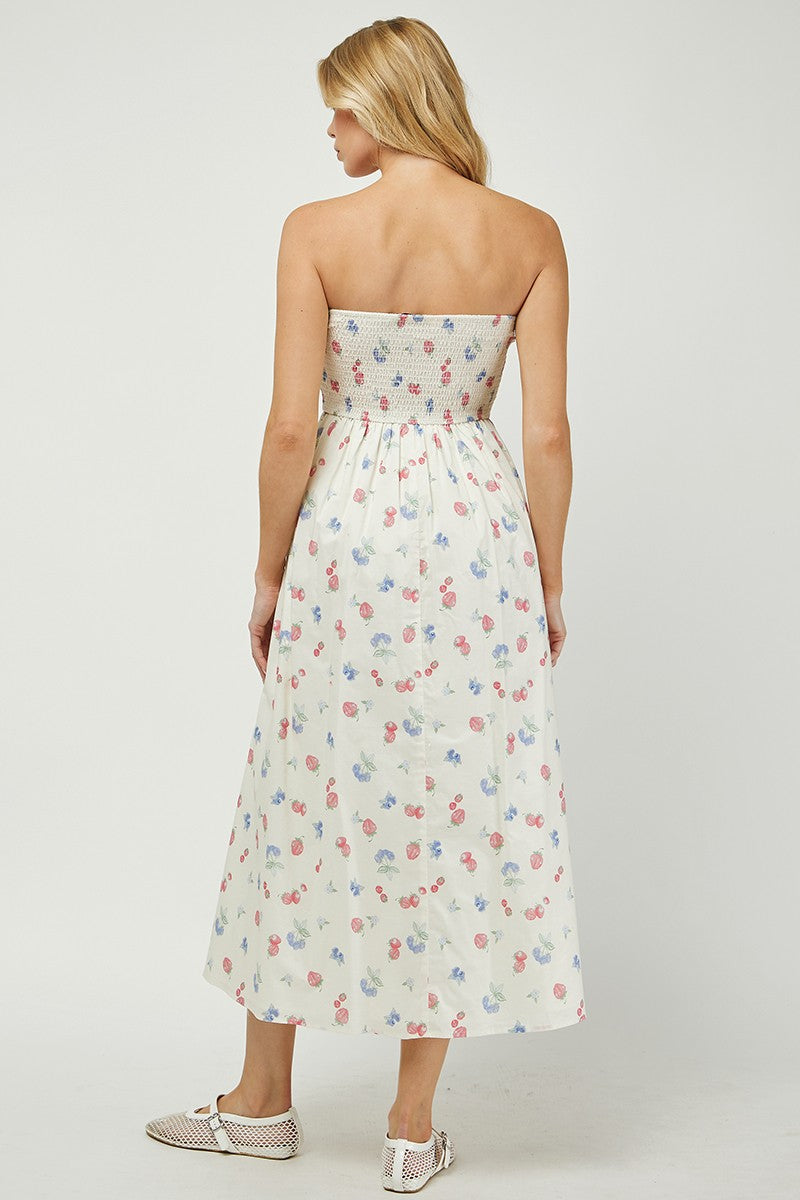 The Nantucket Strapless Dress (Berry)