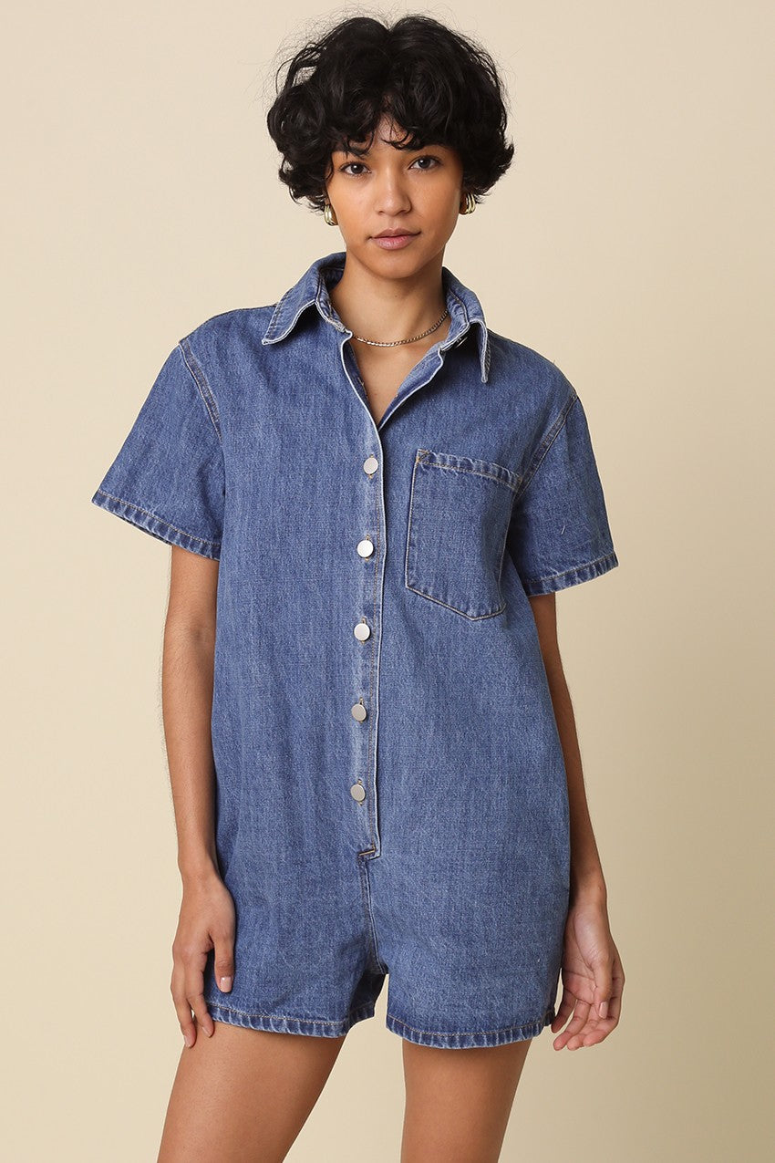 Denim T-Shirt Romper