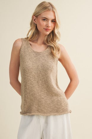 Summer Knit Tank (Tan)
