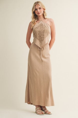 Crochet Halter Set (Tan)