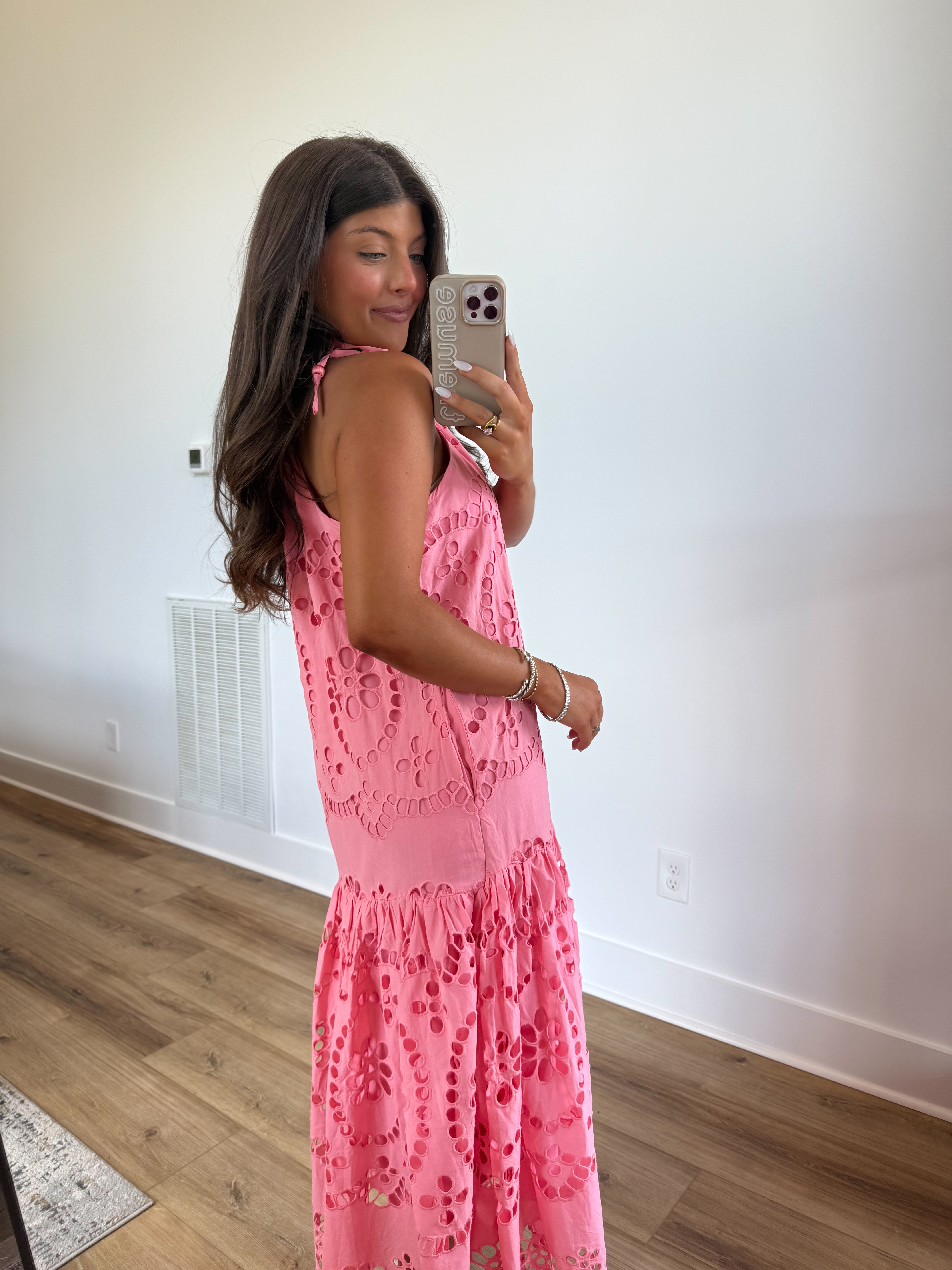 The Watermelon Eyelet Maxi