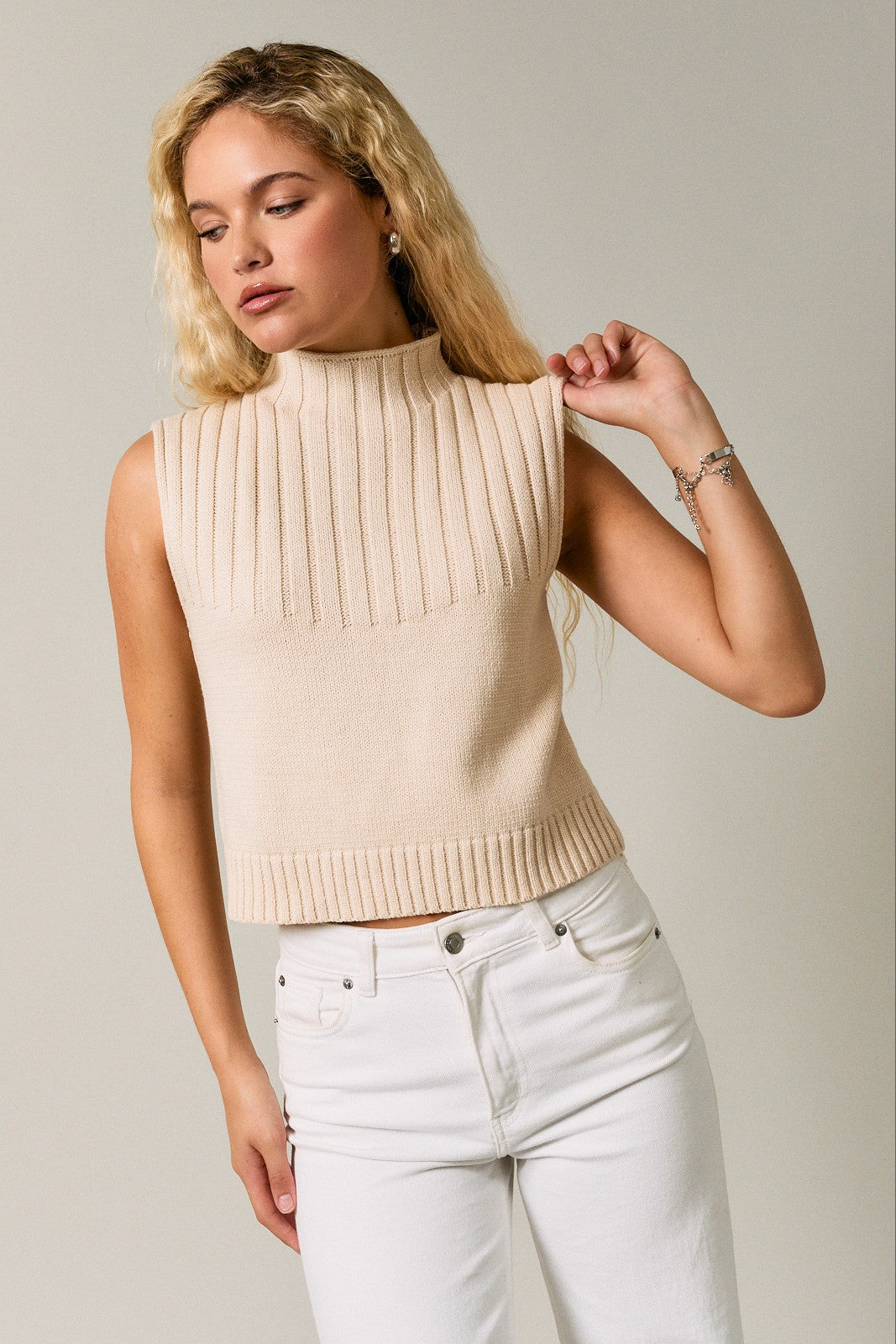 Keeping It Classic Sweater Top (Cream)