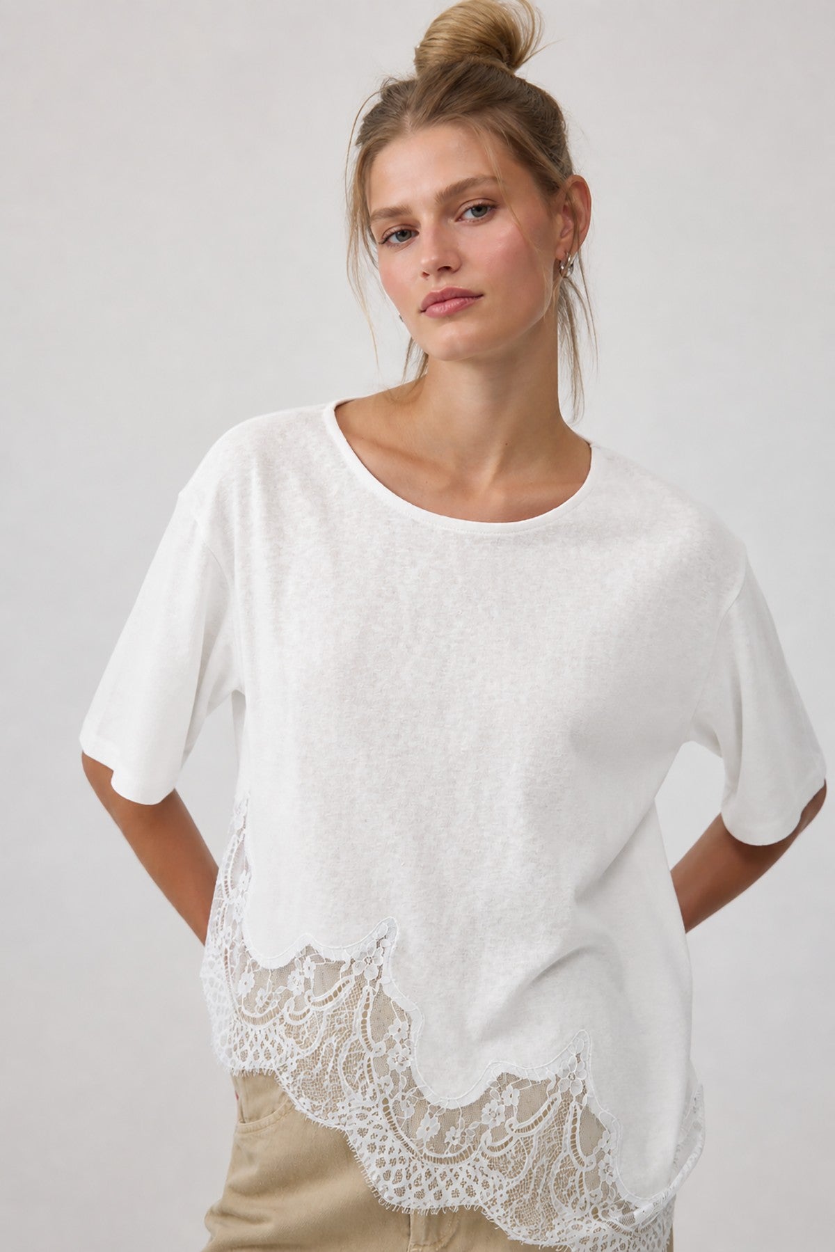 Margot Lace Tee (White)