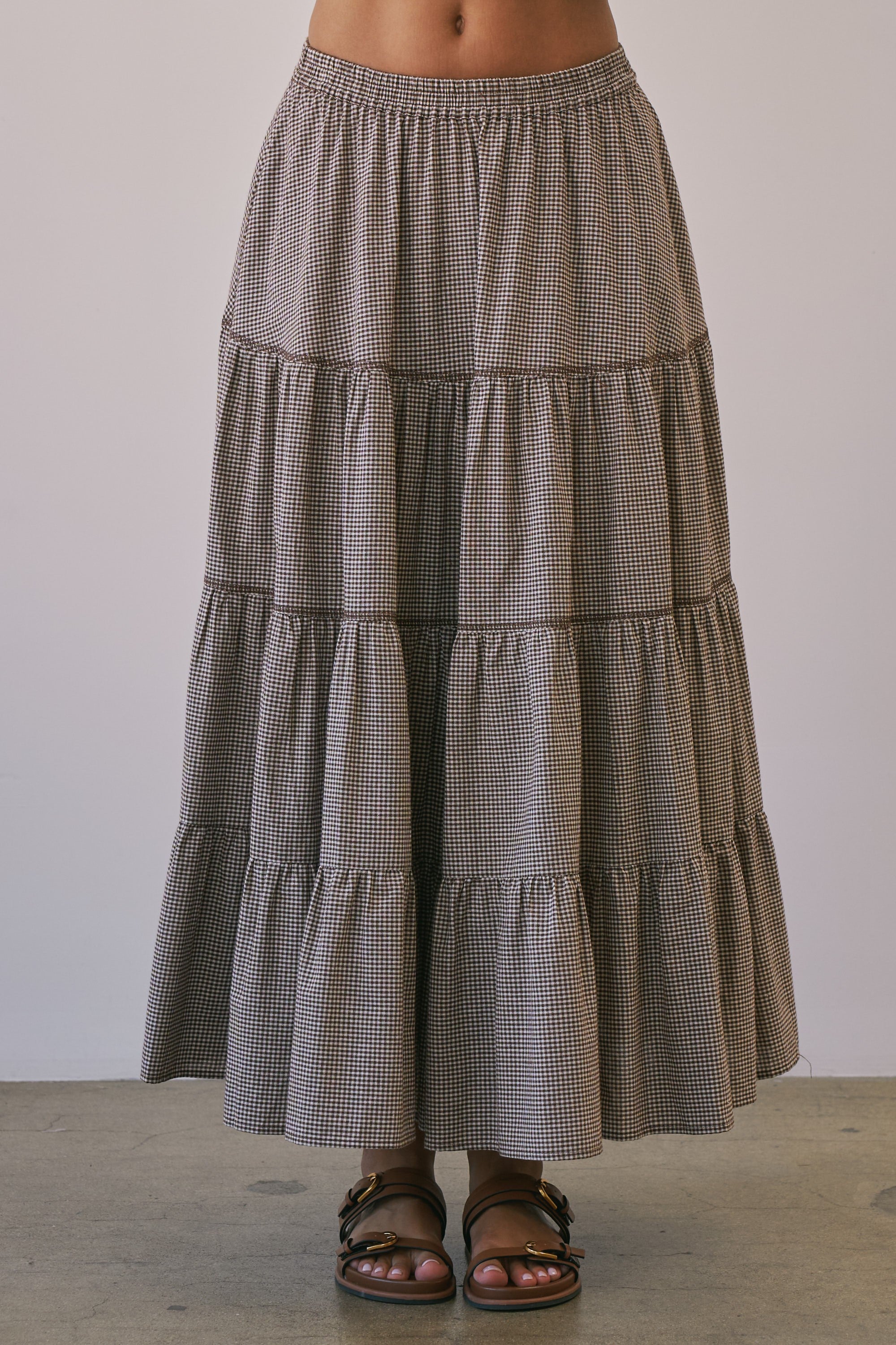 Milli Gingham Midi Skirt
