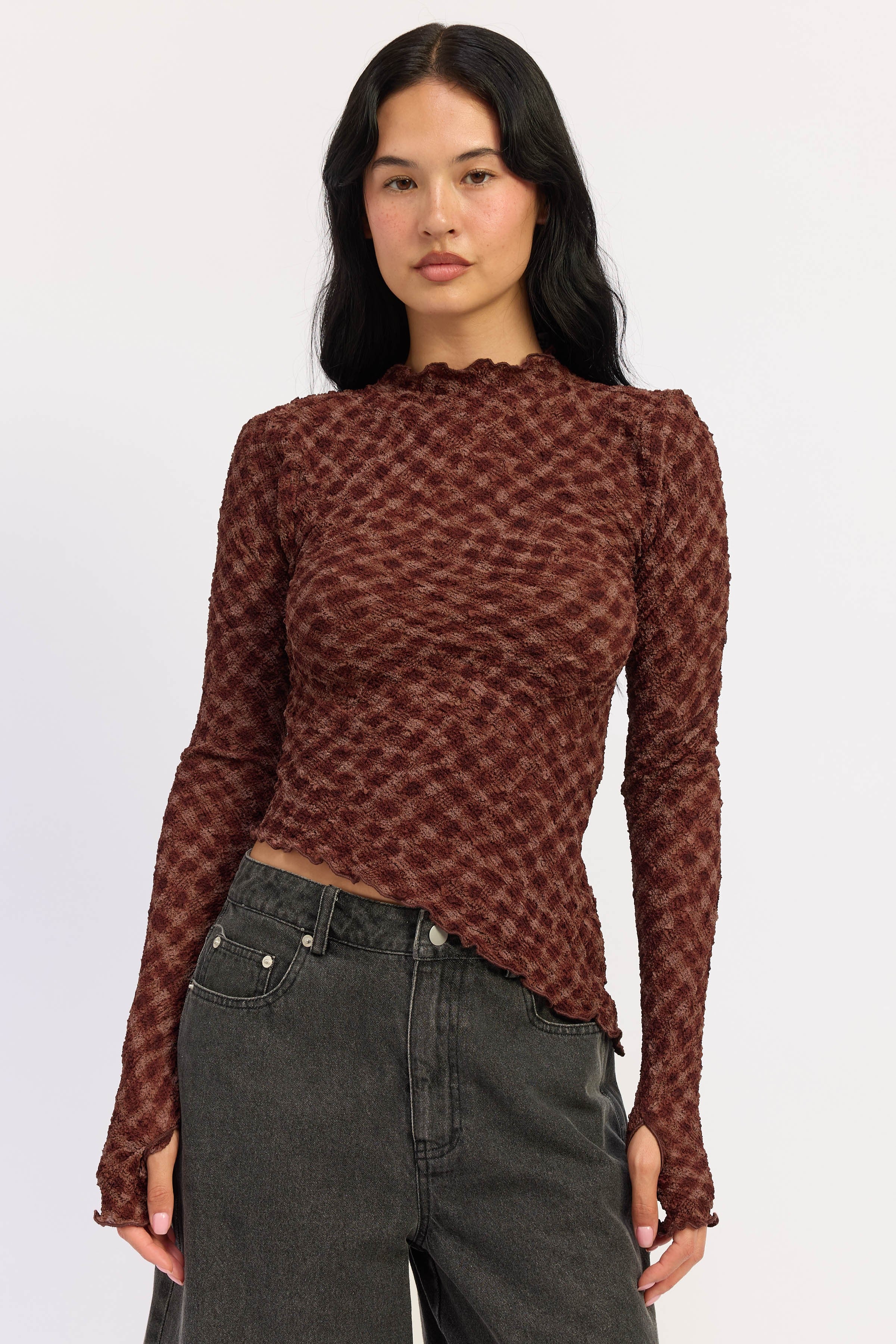 Coffee Gingham Set