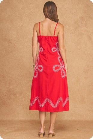 Summer Cherry Midi Dress
