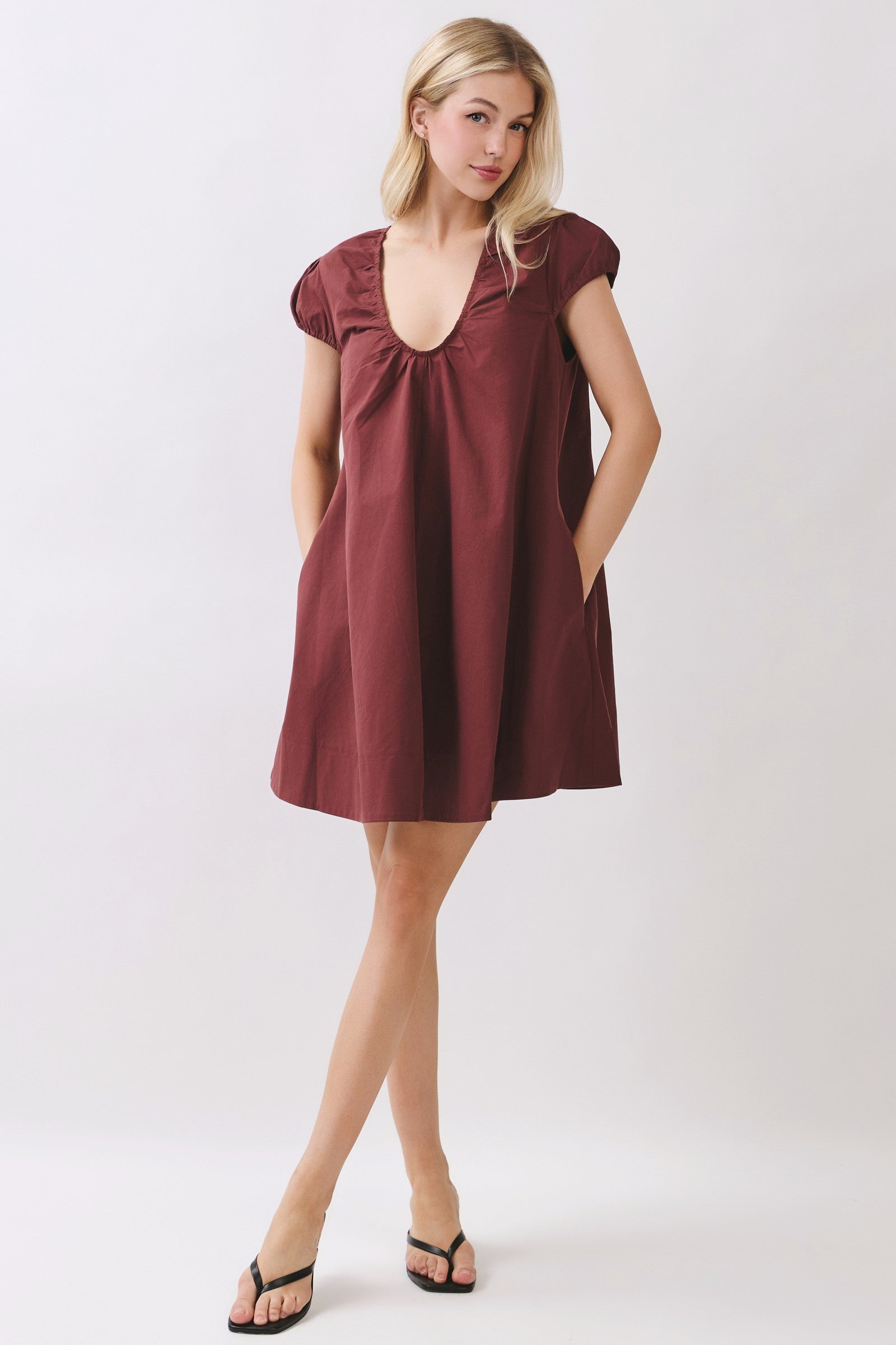 Little Miss Mini Dress (Burgundy)